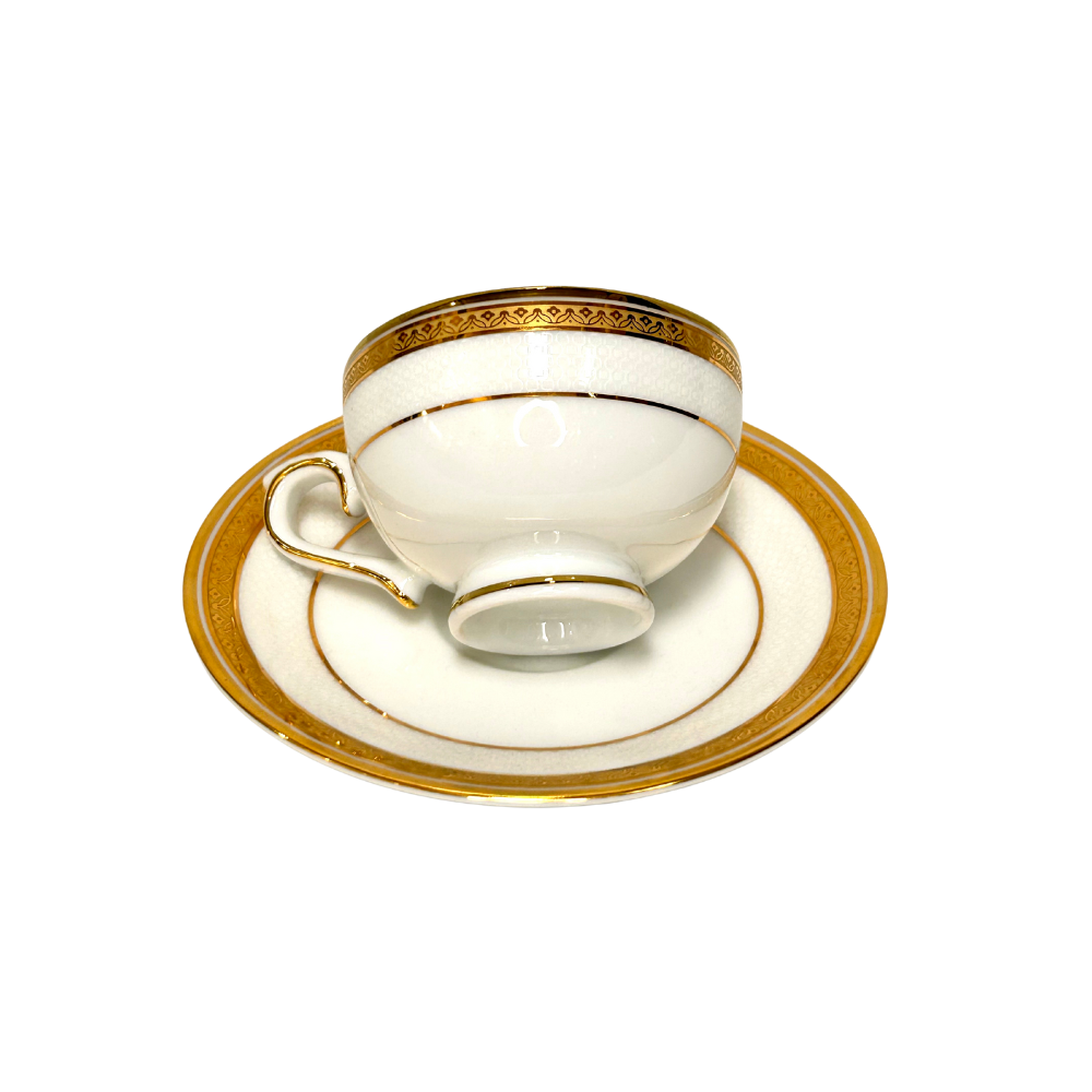 Servizio piatti e caffè Rosenberg filo oro Fine Porcelain Bardot Gold Collection Limoges