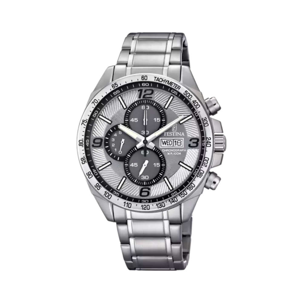 Festina Uomo Timeless Chronograph Grigio con Cinturino in Acciaio F6861/2