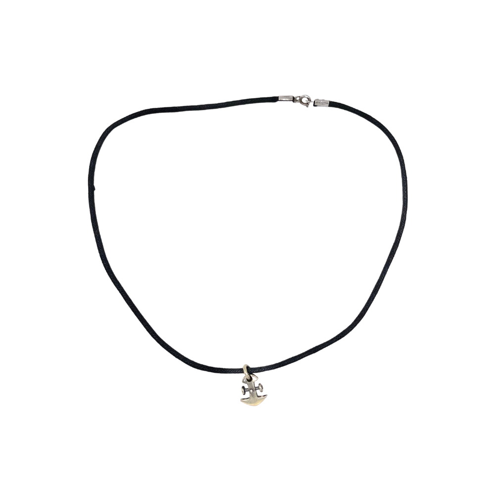 Collana in caucciù con ancora - rif. C707E