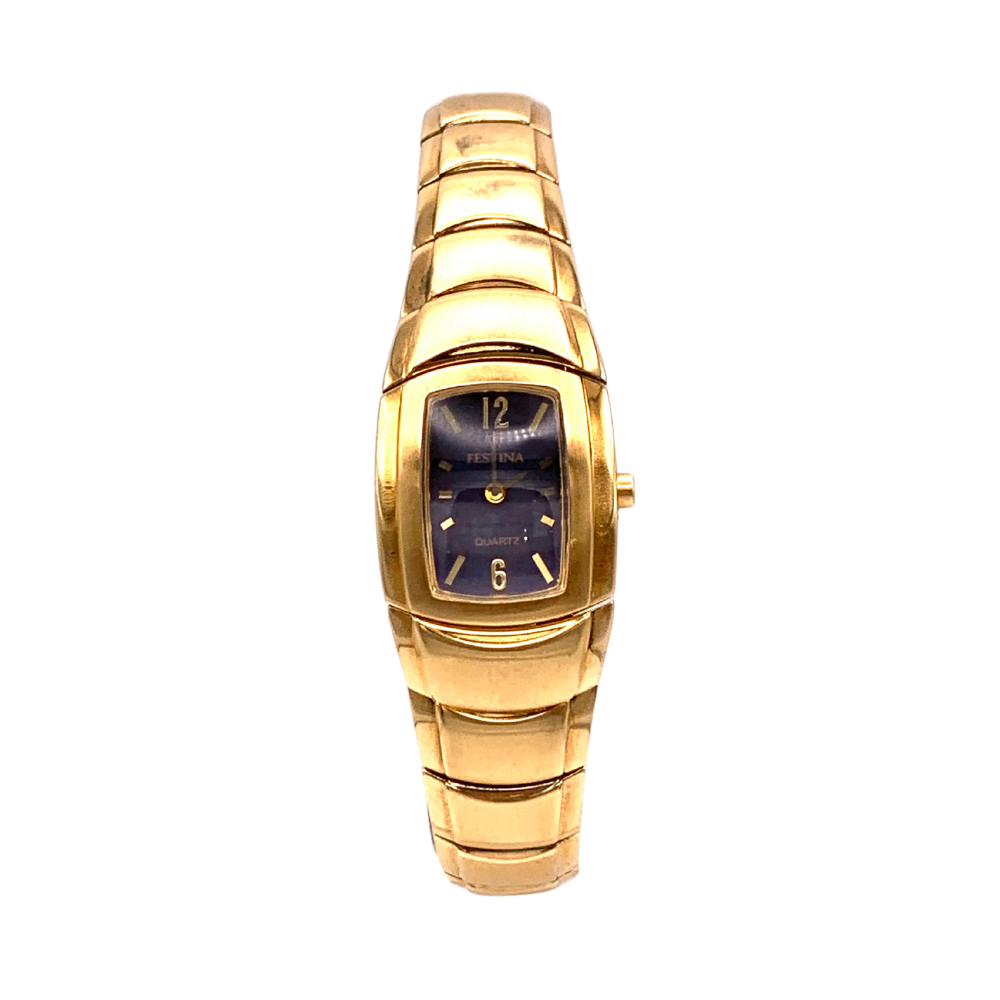 Festina Donna Solo Tempo Nero con Cinturino Placcato in Oro F6669/2