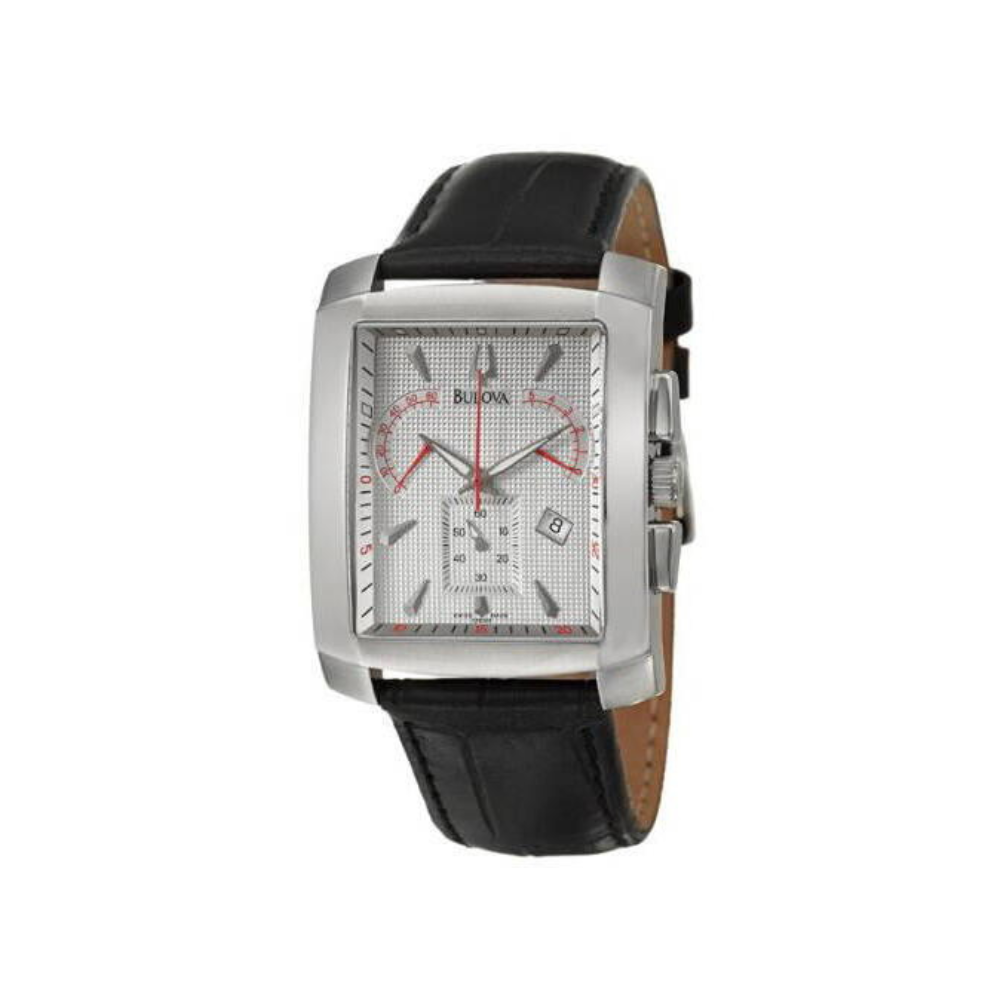 Bulova Uomo Multifunzione Bianco con Cinturino in Pelle Nero 63B029