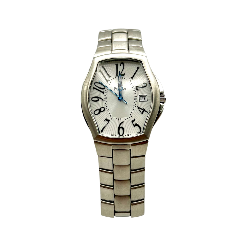 Bulova Uomo Bianco con Cinturino in Acciaio 63B44