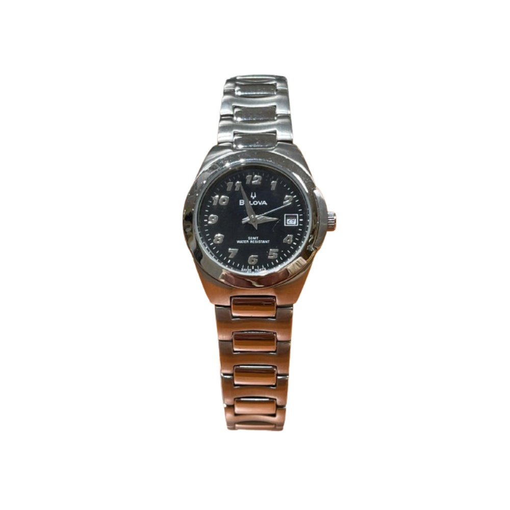 Bulova Donna Solo Tempo Nero con Cinturino in Acciaio BD998
