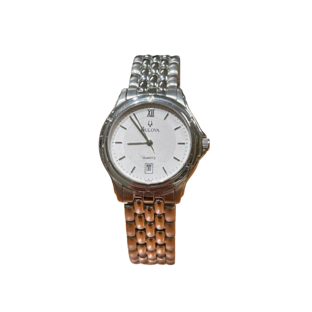 Bulova Donna Solo Tempo Bianco con Cinturino in Acciaio BA47451