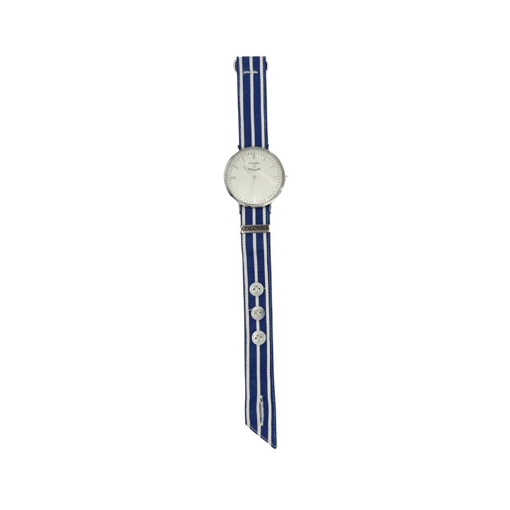 Colonna Uomo Bianco con Cinturino in tessuto camicia a righe bianco e blu C2200LMSR