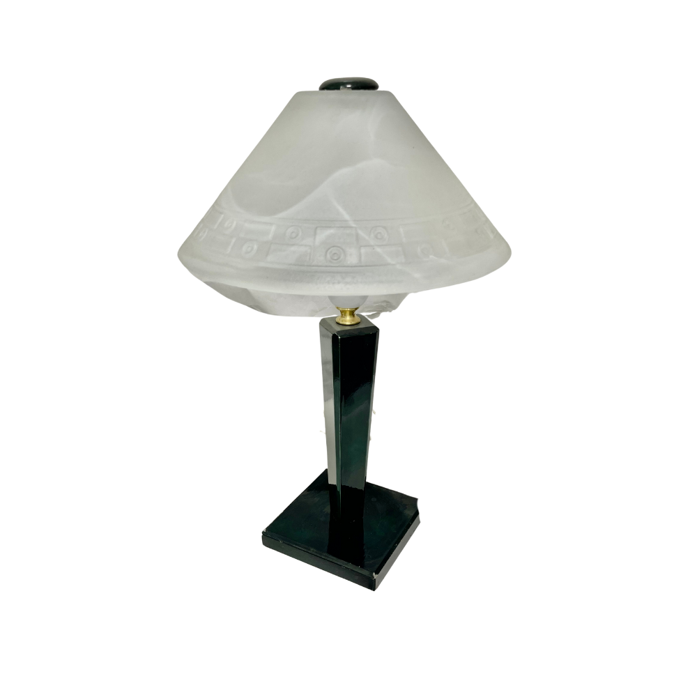 Bajour vintage in Cristallo con piede verde