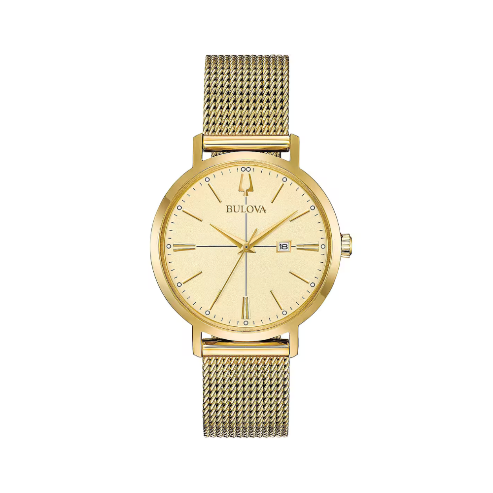 Bulova Donna Oro con Cinturino placcato in Oro 97M115