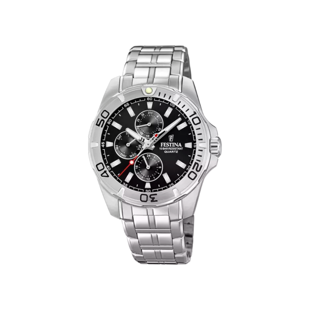 Festina Uomo Multifunzione Nero con Cinturino in Acciaio F20445/3