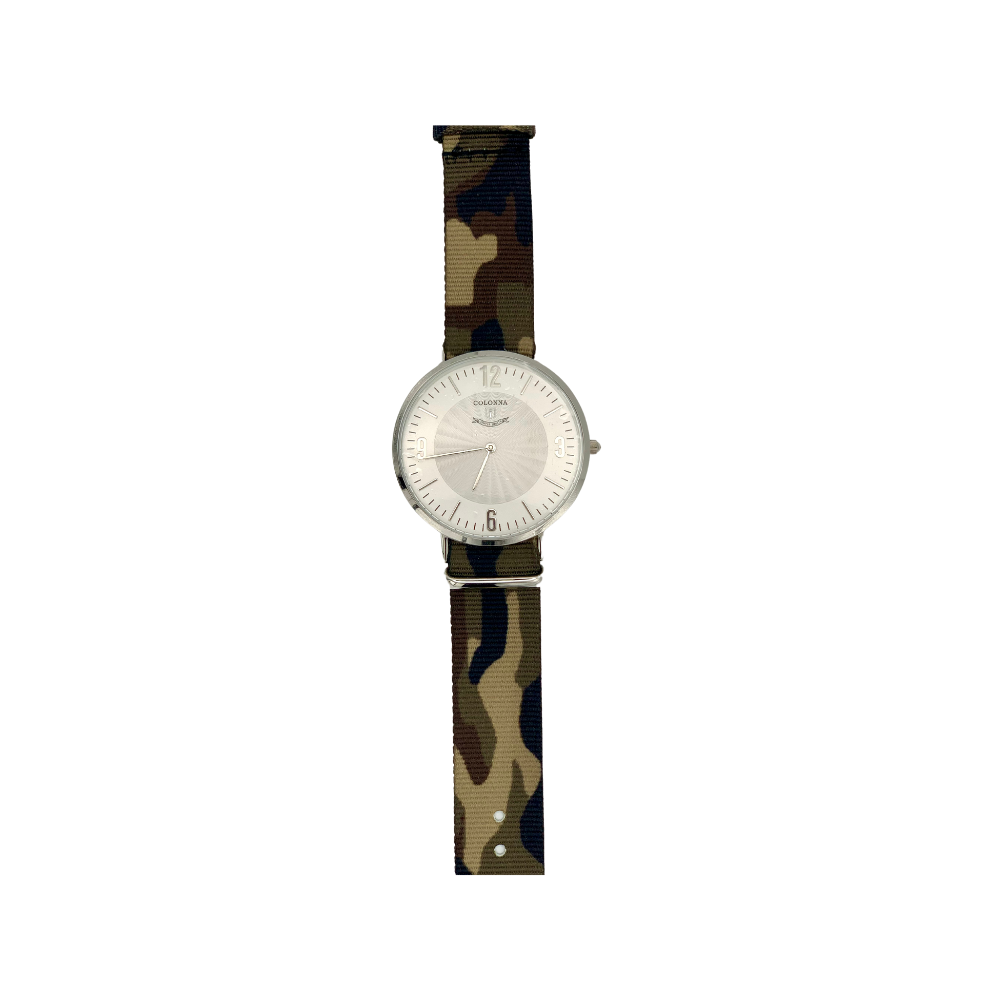 Colonna Uomo Bianco con Cinturino in tessuto verde militare C2200LIM