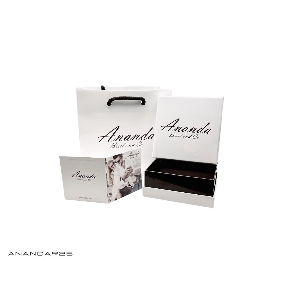 Portachiavi Ananda925 in cuoio con ancora Rif. A-PC14N