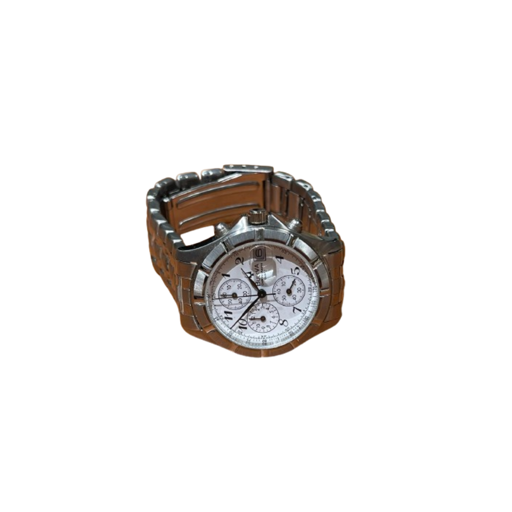 Bulova Donna Multifunzione Bianco con Cinturino in Acciaio JC726