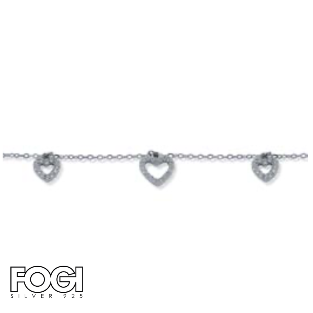 Bracciale Donna Fogi Silver 925 con cuori Rif. BDB57/1/1C