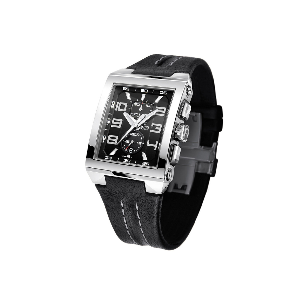Festina Uomo Cronografo Nero con Cinturino Nero in Pelle F16184/8