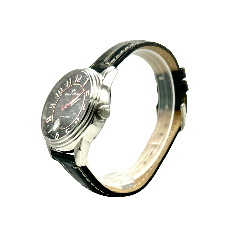 Yonger & Bresson Uomo automatico con cinturino in pelle nera - YBH8311K