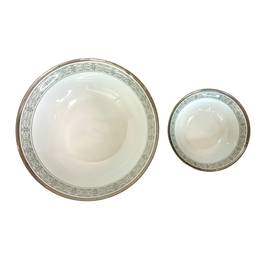 Servizio macedonia Rosenberg collection Limoges filo platino 13 pezzi