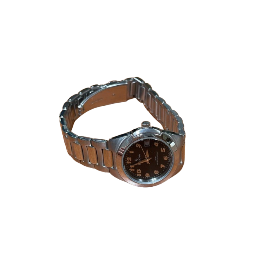 Bulova Donna Solo Tempo Nero con Cinturino in Acciaio BD998