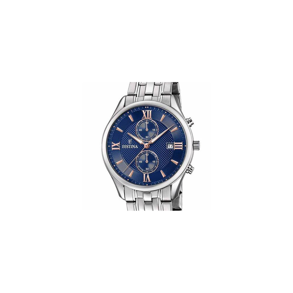 Festina Uomo Timeless Chronograph Blu con Cinturino in Acciaio F6854/6