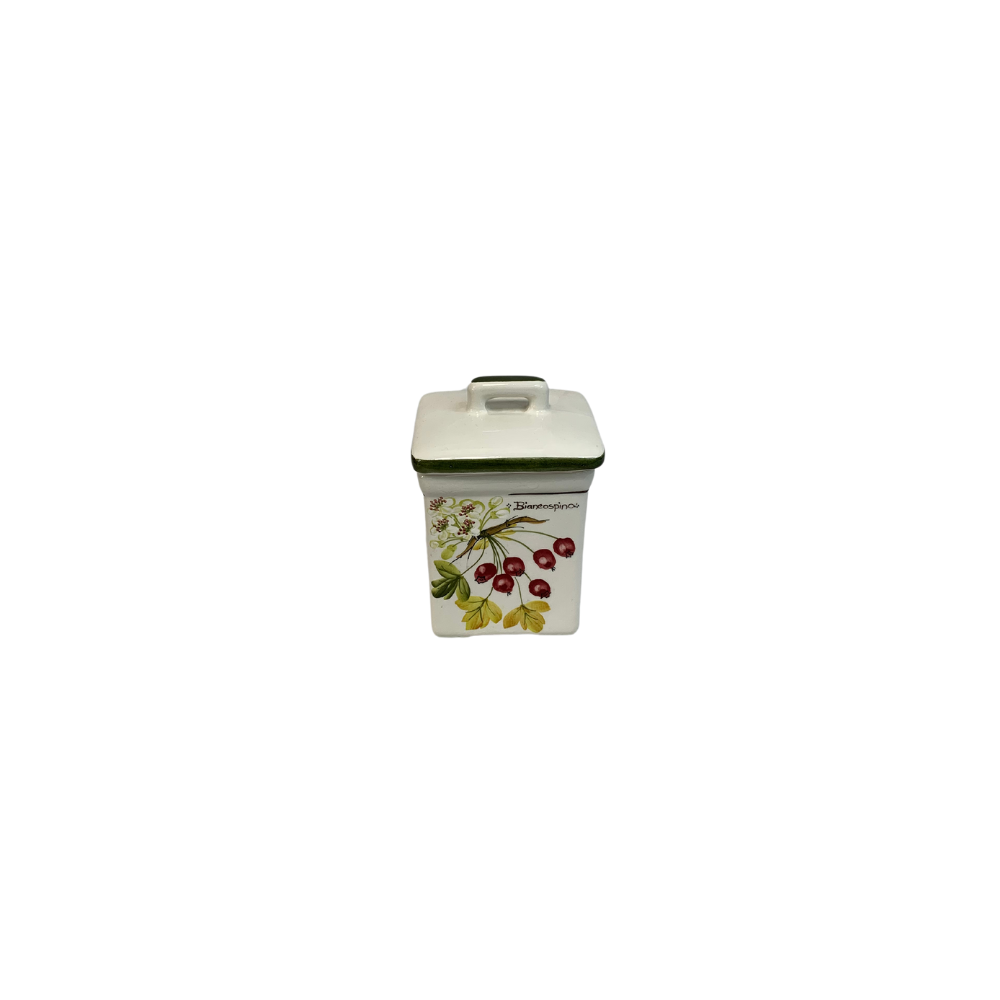 Scatola dipinta a mano Ceramiche Fabbro - Collezione Biancospino - 10cm