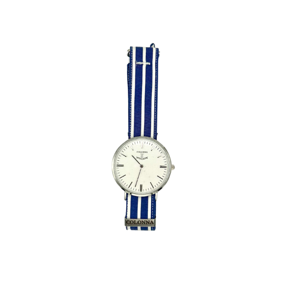 Colonna Uomo Bianco con Cinturino in tessuto camicia a righe bianco e blu C2200LMSR