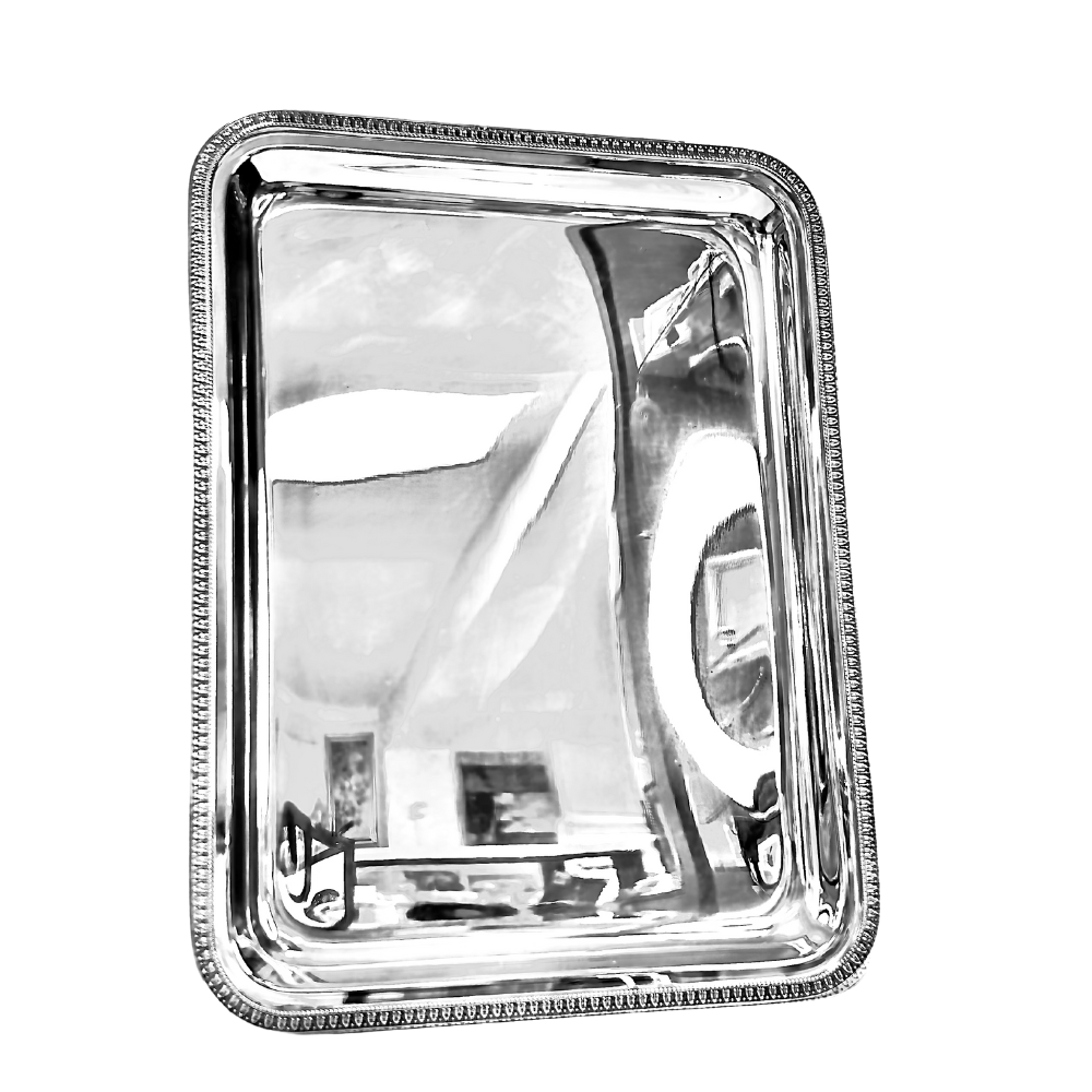 Vassoio rettangolare stile impero in argento 800 - rif. 01807