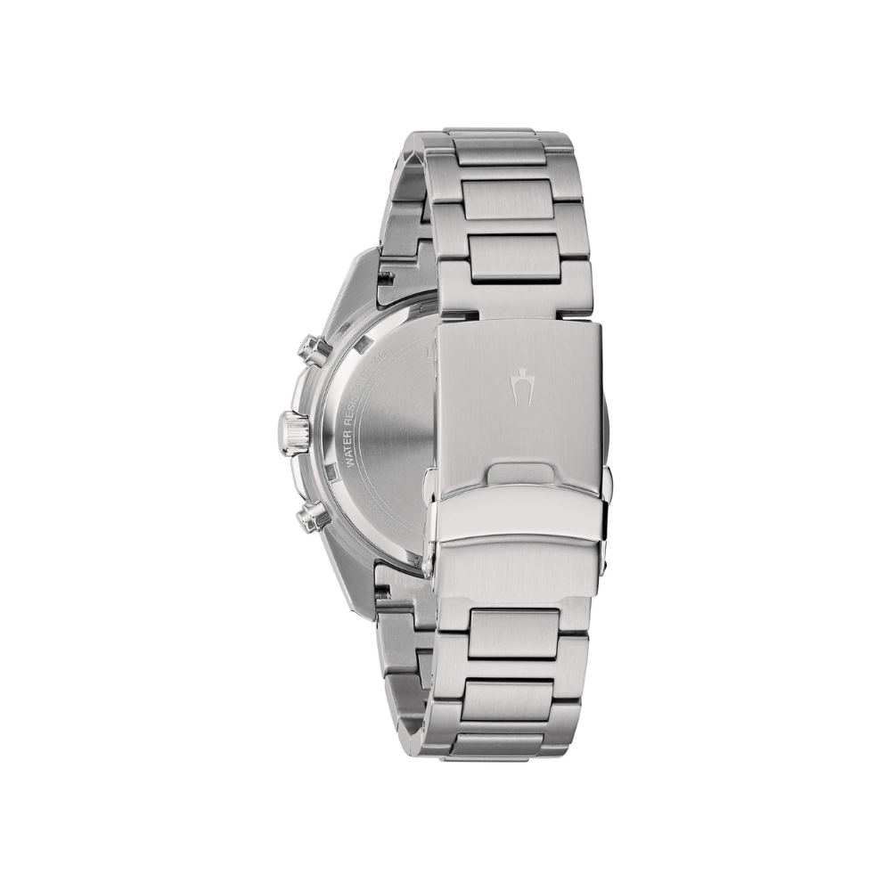Bulova Uomo Marine Star Crono Nero con Cinturino in Acciaio 96B353