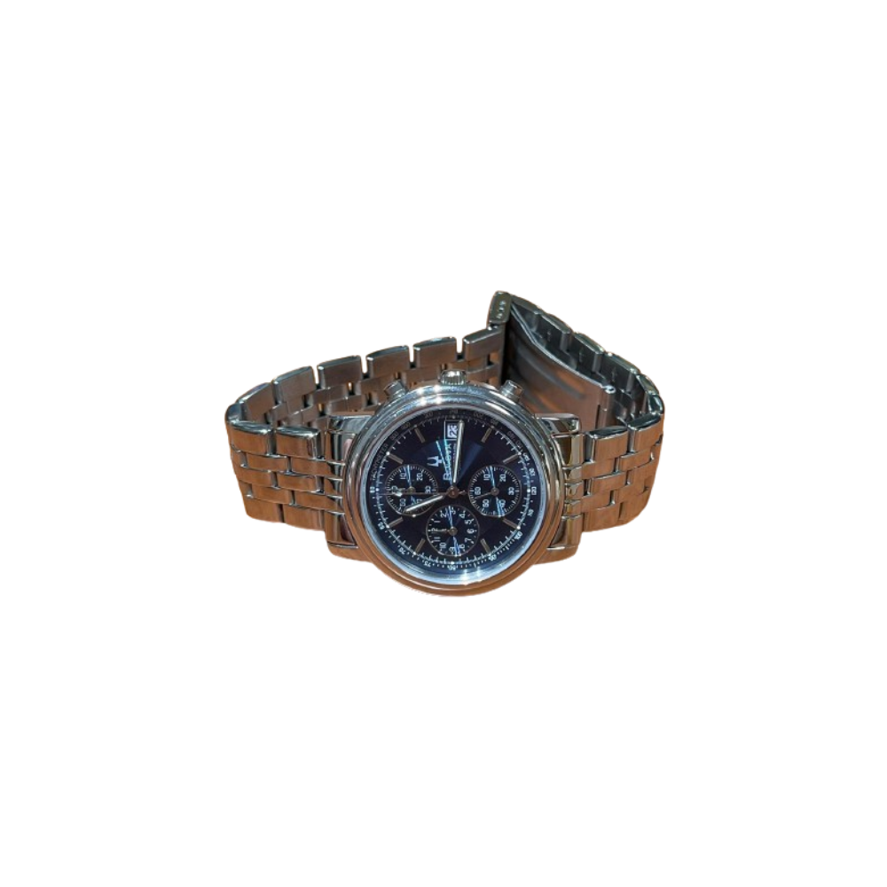 Bulova Uomo Cronografo Blu con Cinturino in Acciaio JC728