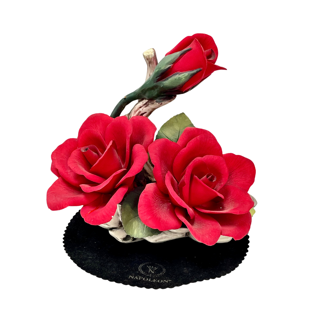 Rosa rossa in porcellana di Capodimonte - Napoleon Made in Italy - rif. 1564/17