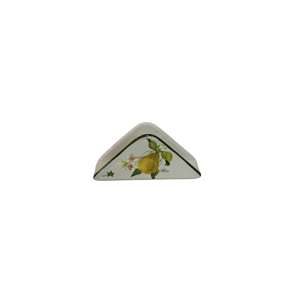 Portatovaglioli dipinto a mano Ceramiche Fabbro - Collezione Pera