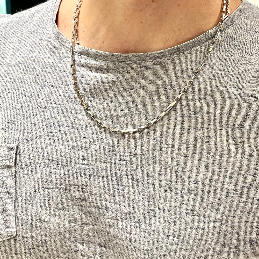 Collana in argento con catene a maglia - rif. Art. 52