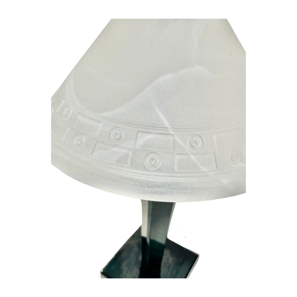 Bajour vintage in Cristallo con piede verde