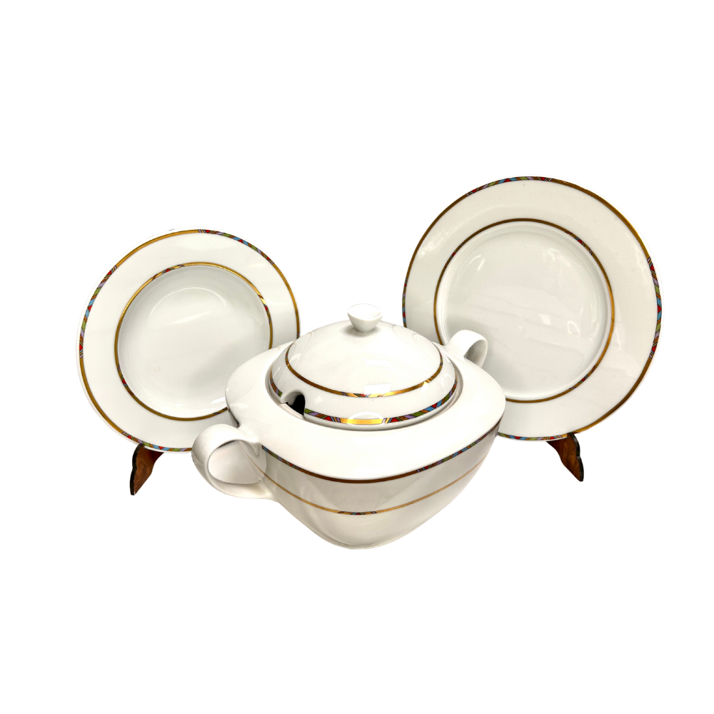 Servizio piatti Ludwig Bavaria Germany filo oro e cobalto - rif. 4922