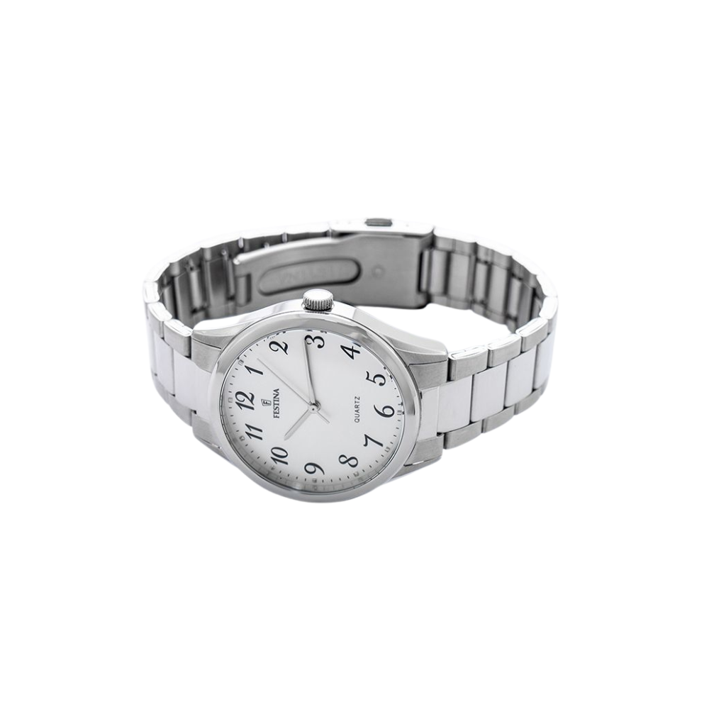 Festina Uomo Solo Tempo Bianco con Cinturino in Acciaio F16875/1