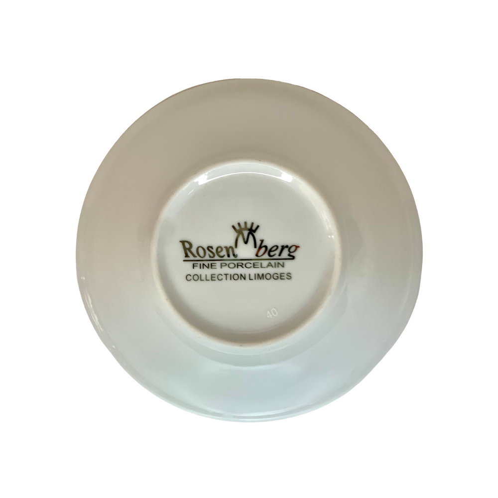 Servizio macedonia Rosenberg collection Limoges filo platino 13 pezzi