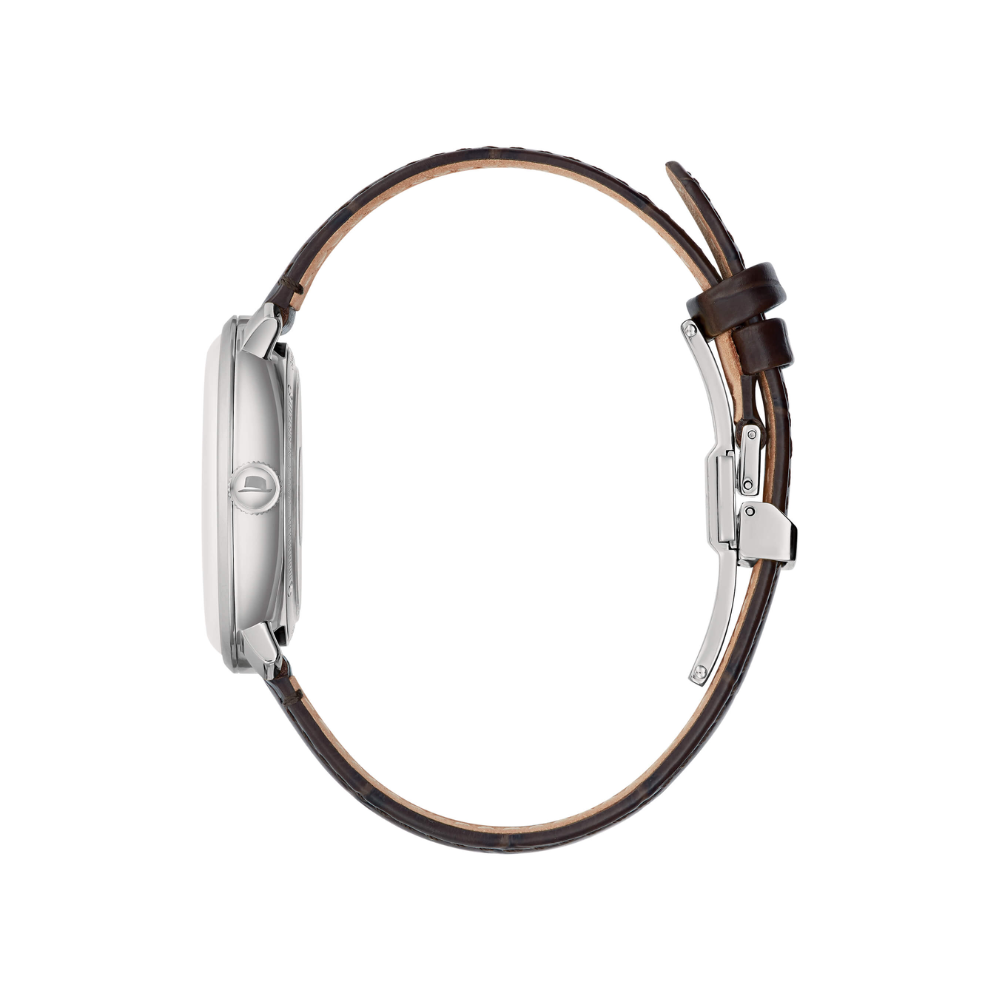 Bulova Uomo Frank Sinatra Bianco con cinturino in pelle marrone 96B359