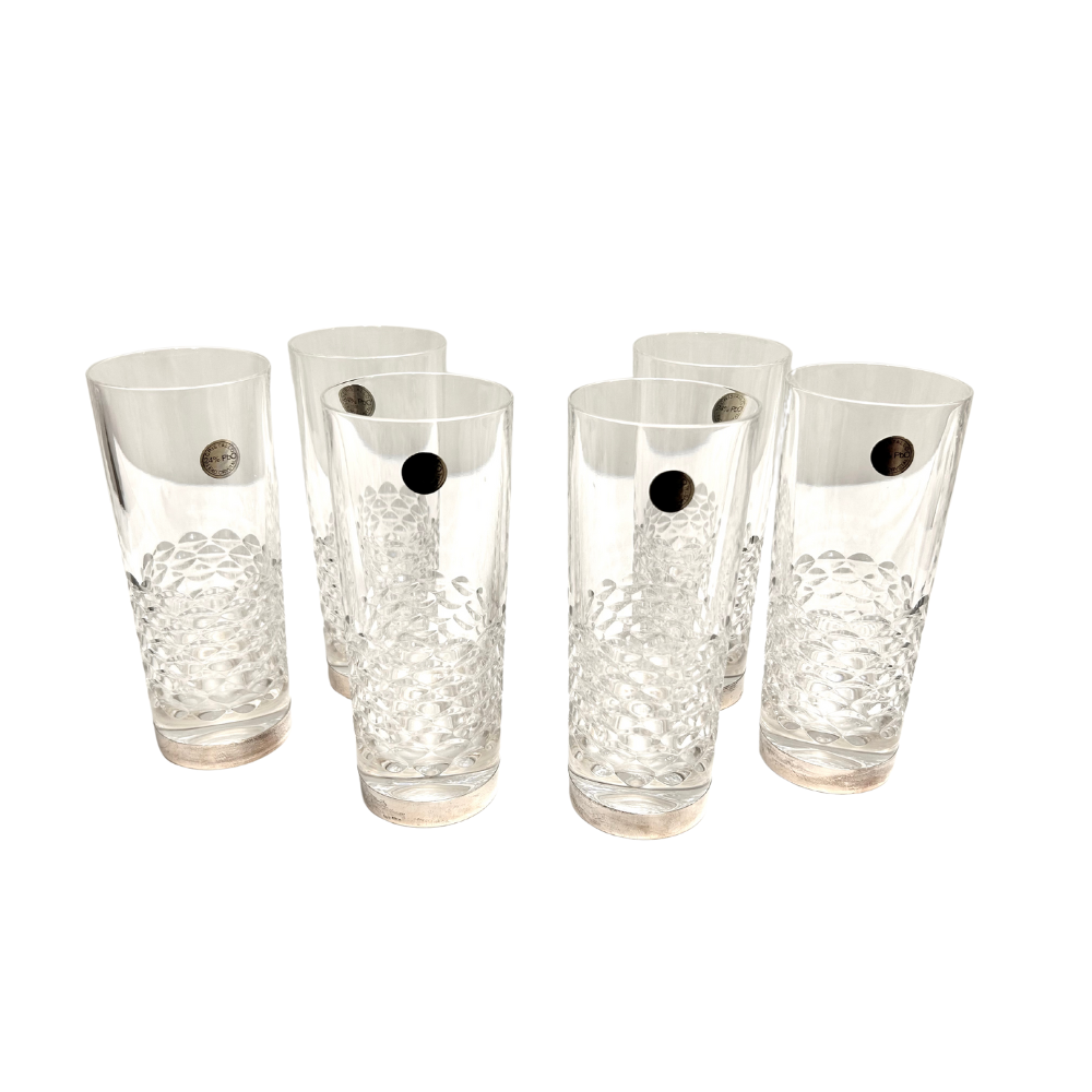 Servizio Cognac in cristallo e argento 925