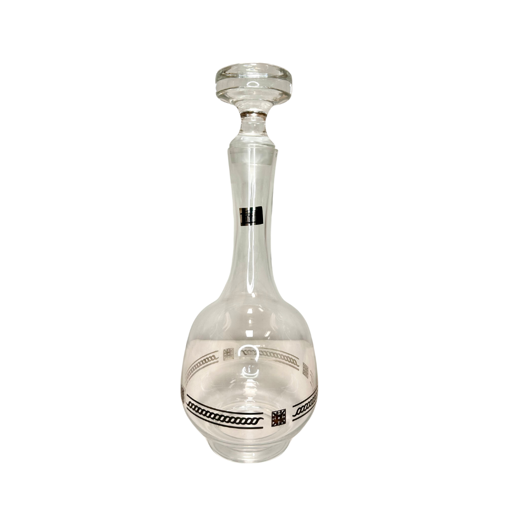 Servizio bicchieri in cristallo con greche in filo d'argento - rif. 8165