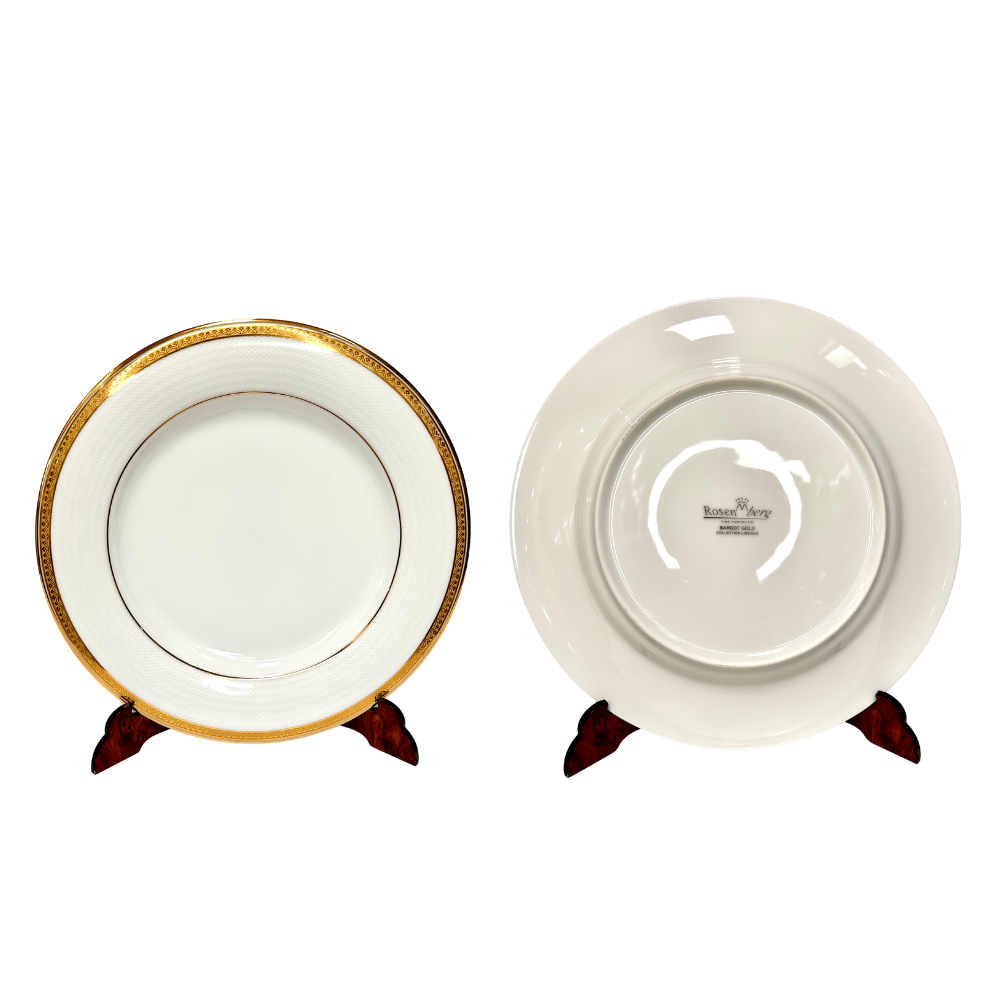 Servizio piatti e caffè Rosenberg filo oro Fine Porcelain Bardot Gold Collection Limoges