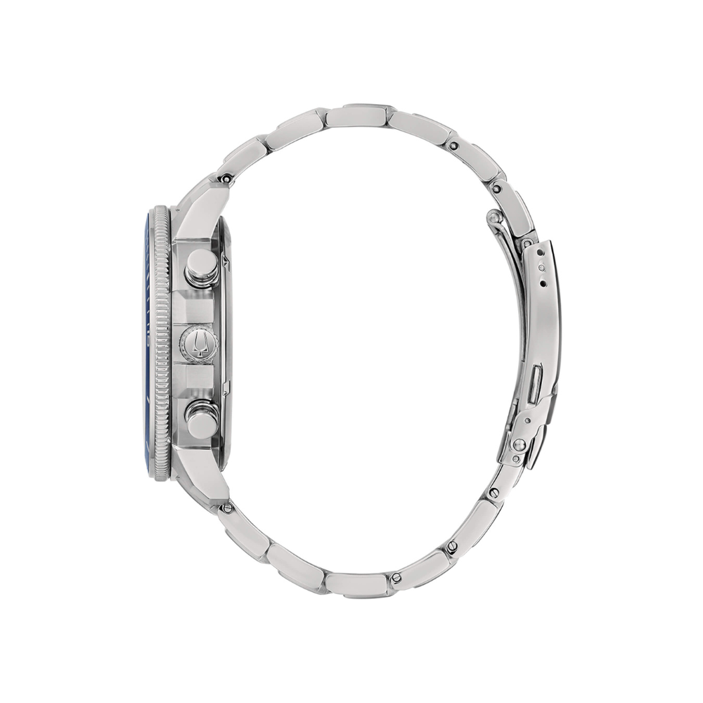 Bulova Uomo Marine Star Crono Blu con Cinturino in Acciaio 96B380