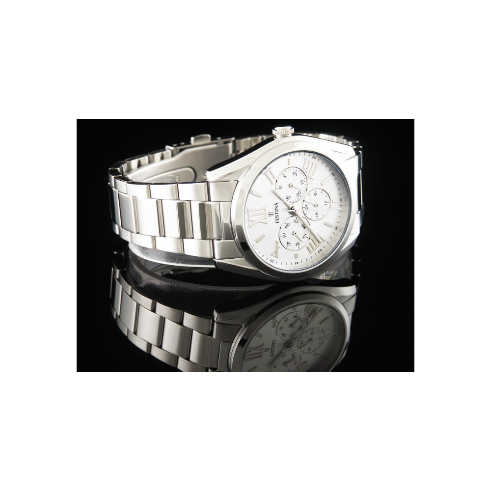Festina Uomo Solo Tempo Bianco con Cinturino in Acciaio F16750/1
