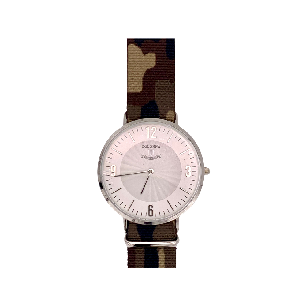 Colonna Uomo Bianco con Cinturino in tessuto verde militare C2200LIM