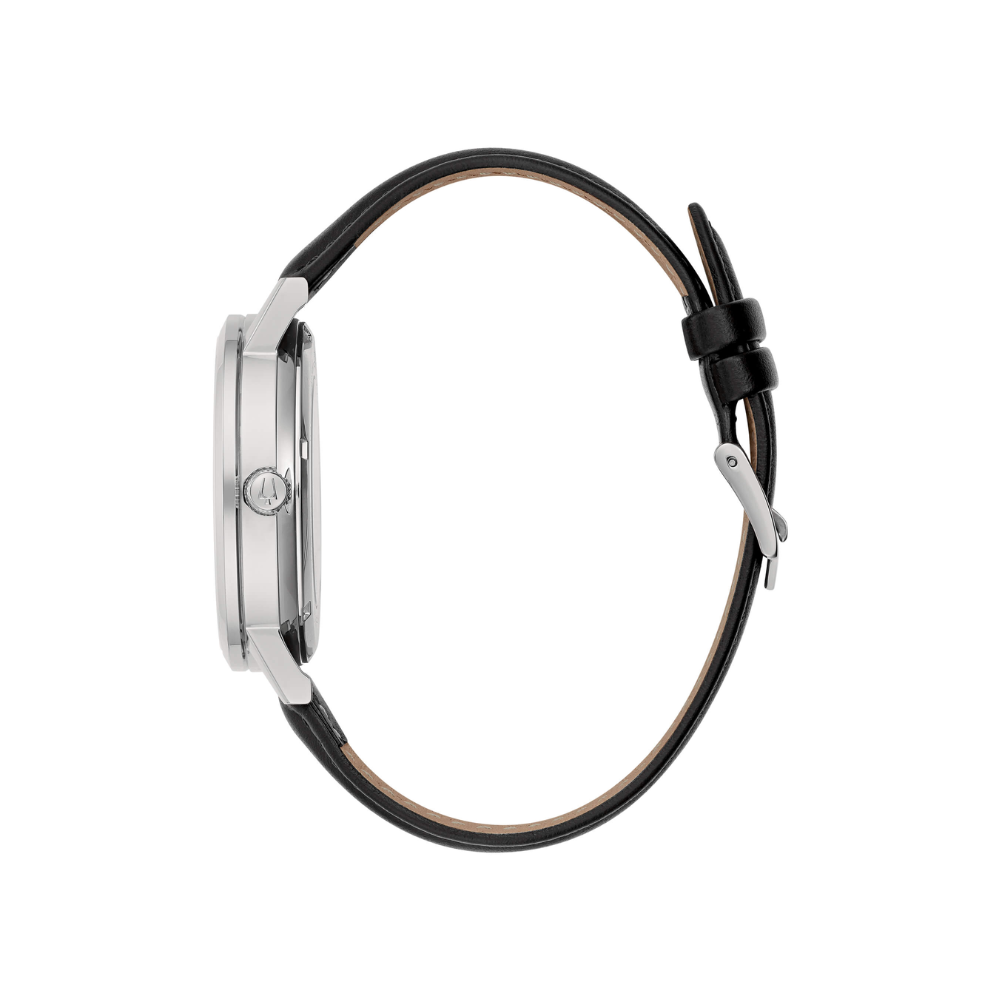 Bulova Uomo Clipper Skeleton Nero con cinturino in pelle nero 96A279