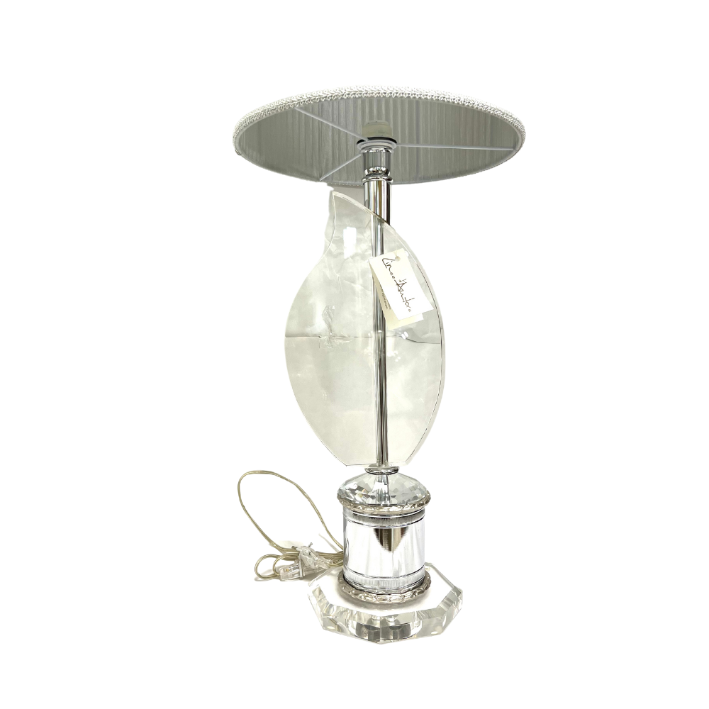 Lampada Linee d'Autore con base in cristallo e vetro lavorata a mano - rif. LILF606M