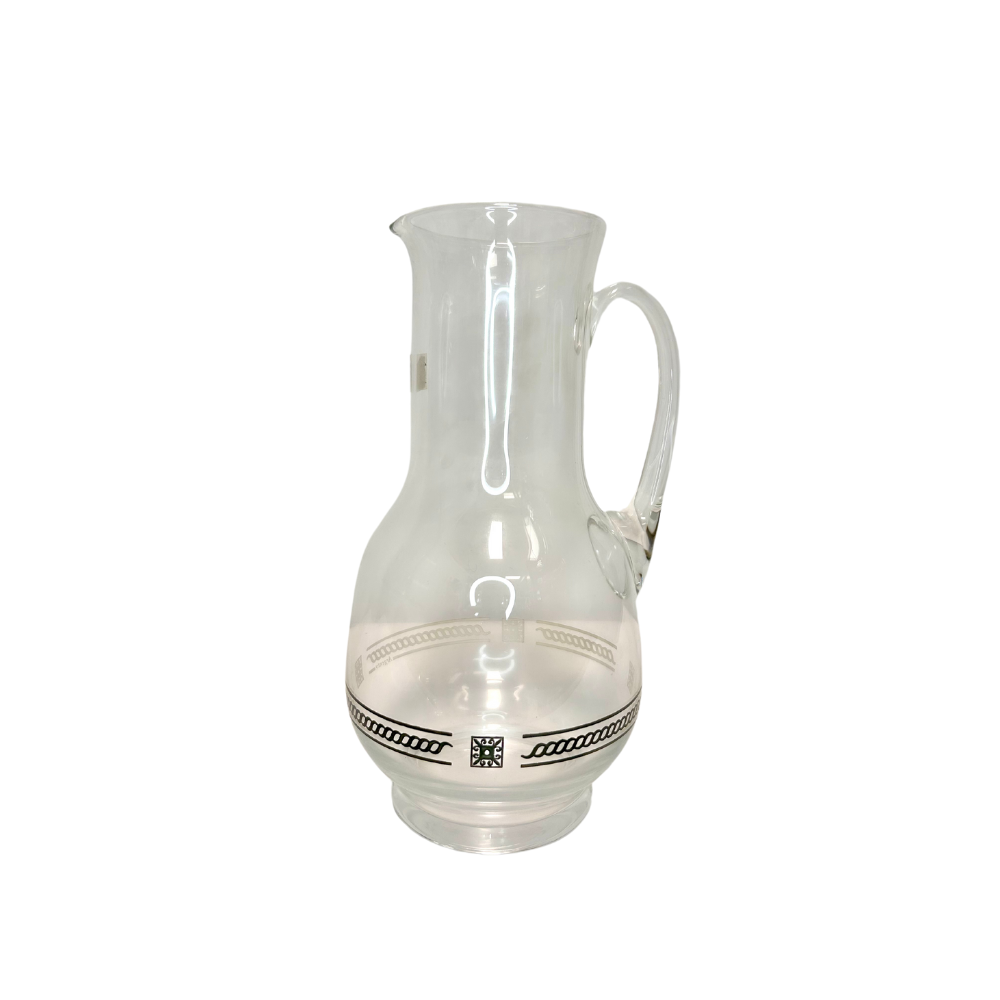 Servizio bicchieri in cristallo con greche in filo d'argento - rif. 8165