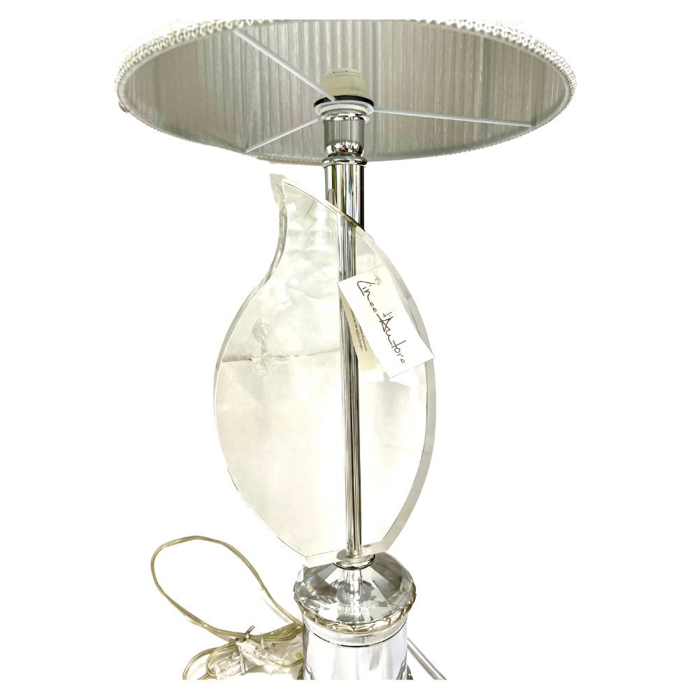 Lampada Linee d'Autore con base in cristallo e vetro lavorata a mano - rif. LILF606M