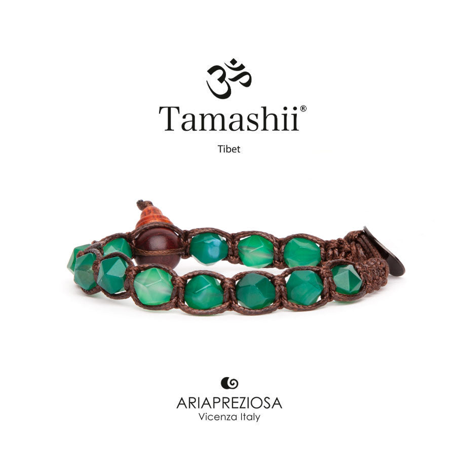Tamashii unisex Diamond Cut Agata Verde Striata