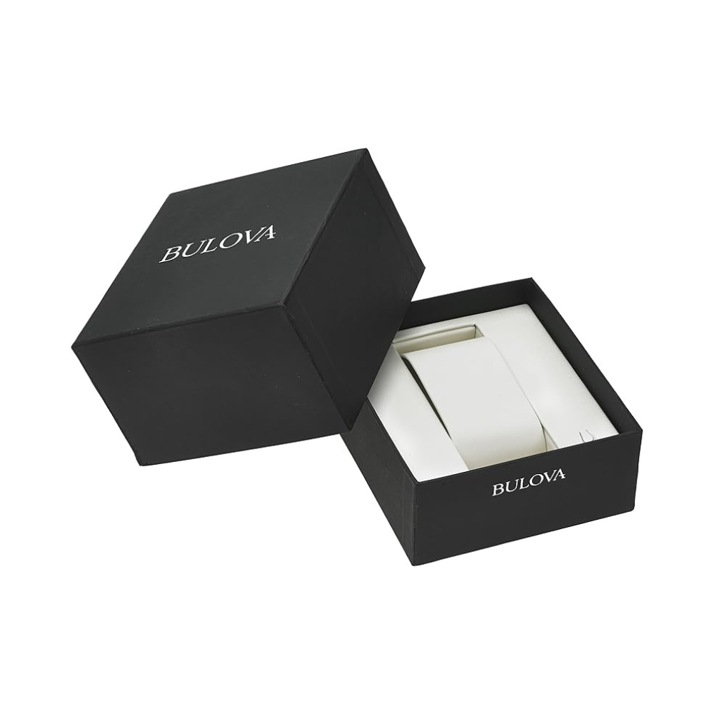 Bulova Uomo Frank Sinatra Bianco con cinturino in pelle marrone 96B359