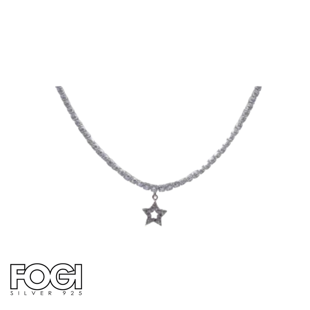 Collana Donna Fogi Silver 925 Collezione Choker in tennis con stella Rif. BDC15/1/1C