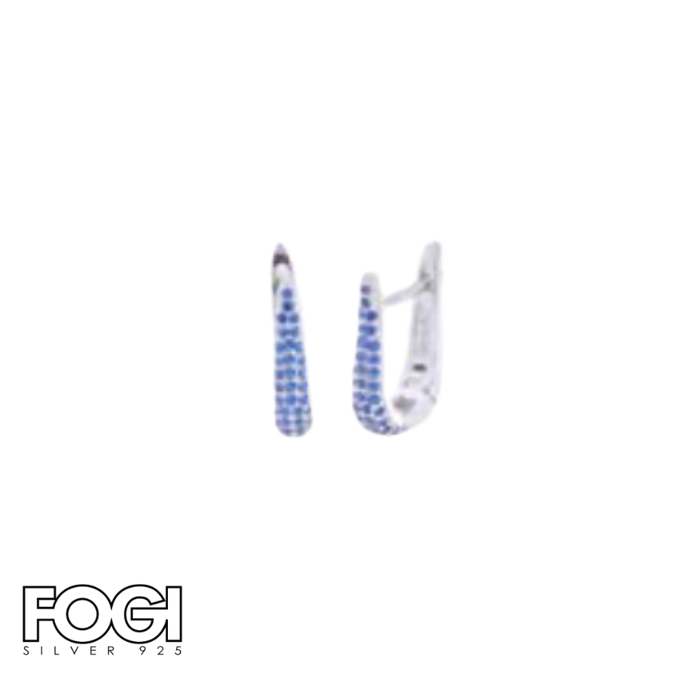 Orecchini Donna Fogi Silver 925 Collezione Dust in tennis con pietre blu Rif. BDO100/1/8