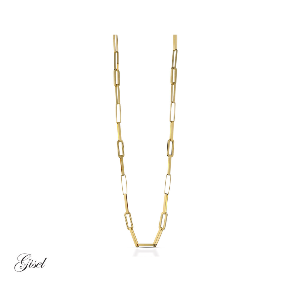 Collana catena lunga maglie lucide bronzo dorato Rif. G-LBCL1227