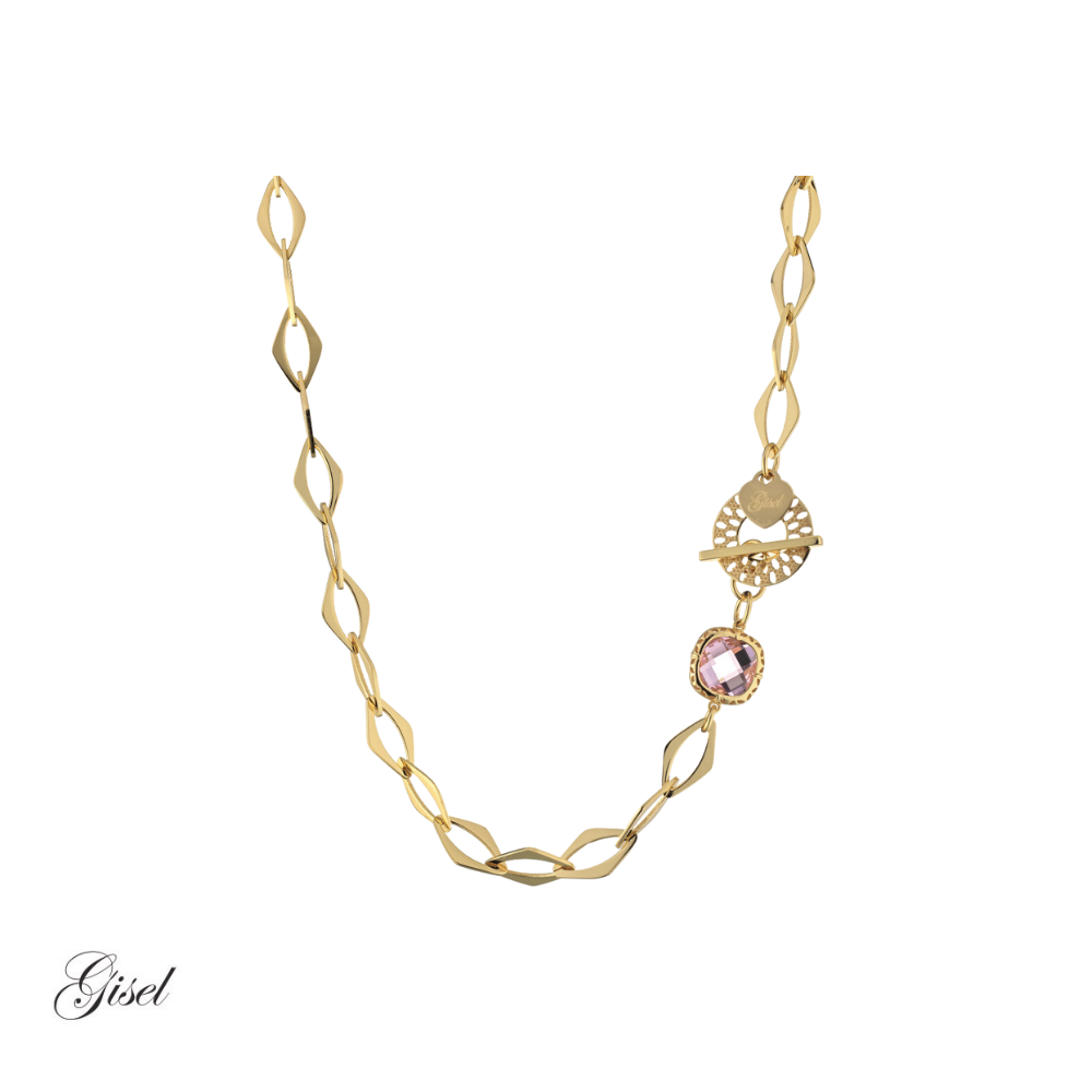 Collana Gisel Parure con catena e maglie lucide e pendente Rif. G-PA002CL
